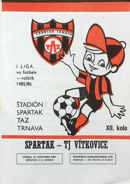 Zápasový bulletin Trnava-Vítkovice (10.11.1985)