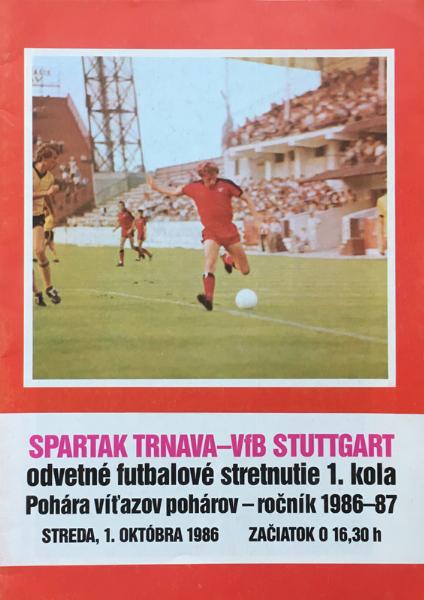 Zápasový bulletin Trnava-Stuttgart (1.10.1986)
