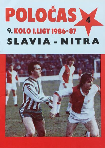 Zápasový bulletin Slavia Praha-Nitra (19.10.1986)