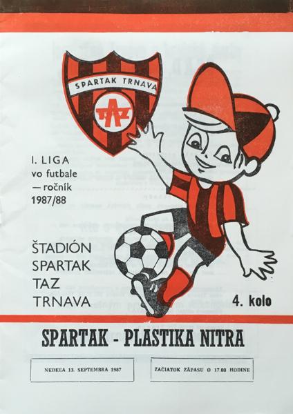 Zápasový bulletin Trnava-Nitra (13.9.1987)