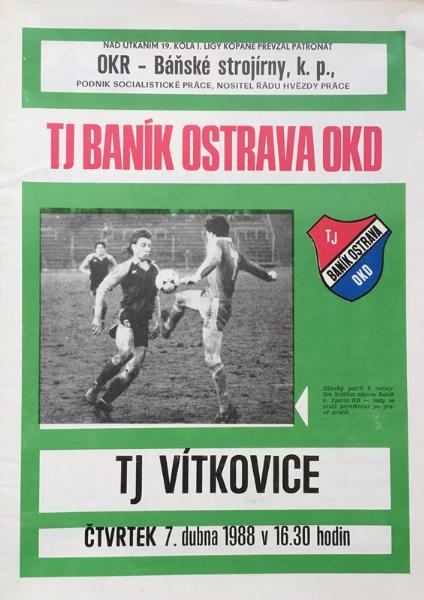 Zápasový bulletin Baník Ostrava-Vítkovice (7.4.1988)