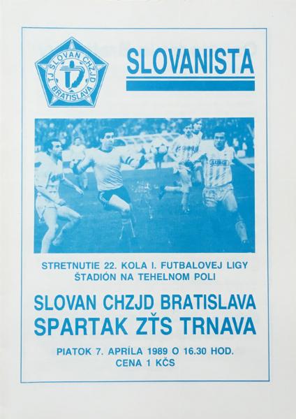 Zápasový bulletin Slovan Bratislava-Trnava (7.4.1989)
