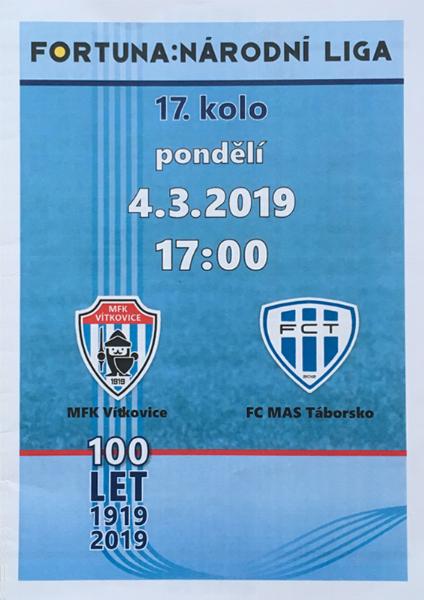 Zápasový bulletin Vítkovice-Táborsko (4.3.2019)