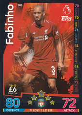 Fabinho 18-19 Topps Match Attax PL #208