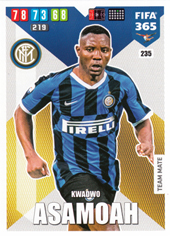 Asamoah Kwadwo 19-20 Panini Adrenalyn XL FIFA 365 #235