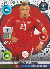 Shaqiri Xherdan 2016 Panini Adrenalyn XL Road to EURO Fans Favourite #305