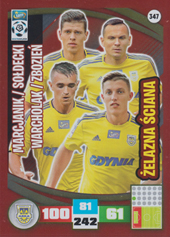 Marcjanik Sołdecki Warcholak productseń 16-17 Panini Adrenalyn XL Ekstraklasa Żelazna Ściana #347
