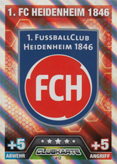 Heidenheim 14-15 Topps Match Attax BL Clubkarte #412