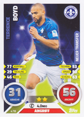 Boyd Terrence 16-17 Topps Match Attax Extra BL Neuer Transfer #478