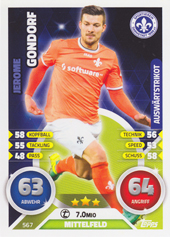 Gondorf Jérôme 16-17 Topps Match Attax Extra BL Auswärtstrikot #567