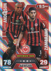 Anderson Zambrano 14-15 Topps Match Attax Extra BL Defensiv-Duo #569