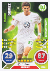 Gómez Mario 16-17 Topps Match Attax Extra BL Auswärtstrikot #581