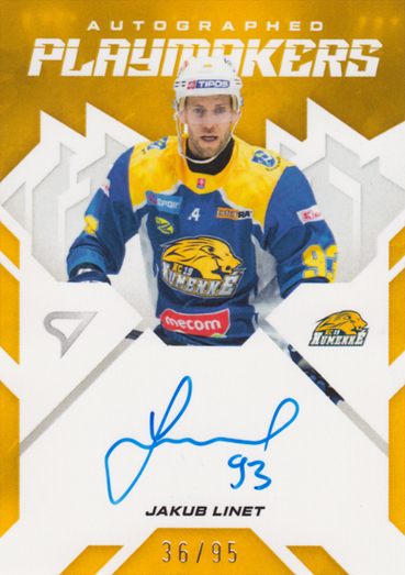 Linet Jakub 25-26 Slovenská hokejová liga Autographed Playmakers #AP-LN