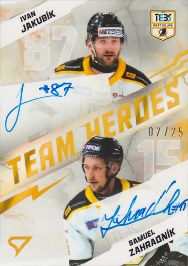 Jakubík Zahradník 25-26 Slovenská hokejová liga Team Heroes Gold Auto #THS-JZ