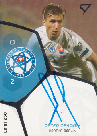 Pekarík Peter 17-18 Futbalové Slovensko Podpisové karty Slovenskí sokoli #PR-04
