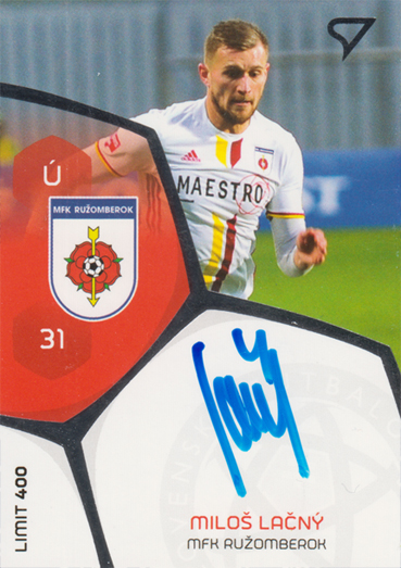 Lačný Miloš 17-18 Futbalové Slovensko Podpisové karty Slovnaft Cup #PS-14