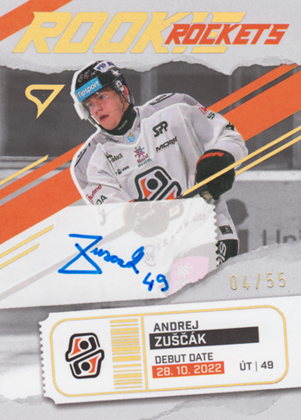 Zuščák Andrej 25-26 Tipsport Liga Rookie Rockets Gold Auto #RRS-AZ