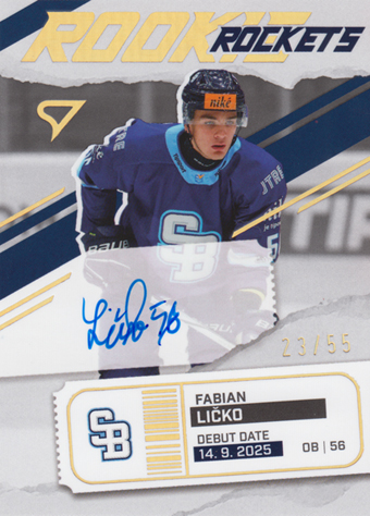 Ličko Fabian 25-26 Tipsport Liga Rookie Rockets Gold Auto #RRS-FL