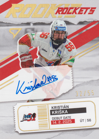 Kriška Kristián 25-26 Tipsport Liga Rookie Rockets Gold Auto #RRS-KK
