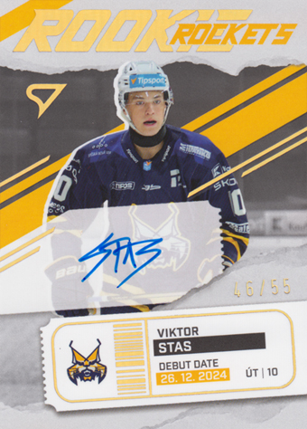 Stas Viktor 25-26 Tipsport Liga Rookie Rockets Gold Auto #RRS-VS