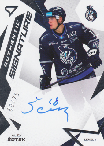 Šotek Alex 25-26 Tipsport Liga Authentic Signature Level 1 #SL1-AS