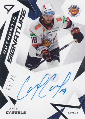 Cassels Cole 25-26 Tipsport Liga Authentic Signature Level 1 #SL1-CC