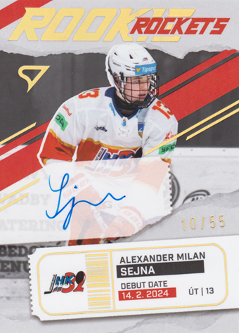 Sejna Alexander Milan 25-26 Tipsport Liga Rookie Rockets Gold Auto #RRS-AS