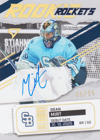 Mirt Dean 25-26 Tipsport Liga Rookie Rockets Gold Auto #RRS-DM