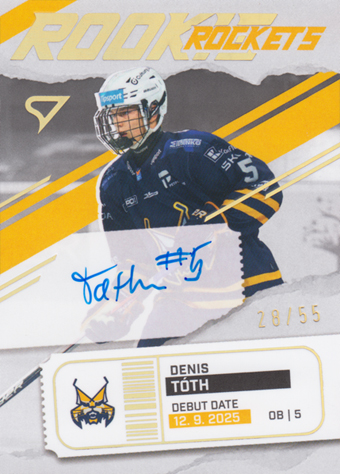 Tóth Denis 25-26 Tipsport Liga Rookie Rockets Gold Auto #RRS-DT