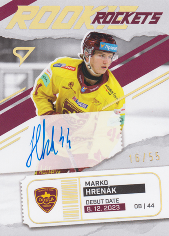Hrenák Marko 25-26 Tipsport Liga Rookie Rockets Gold Auto #RRS-MH