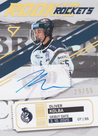 Kolba Oliver 25-26 Tipsport Liga Rookie Rockets Gold Auto #RRS-OK