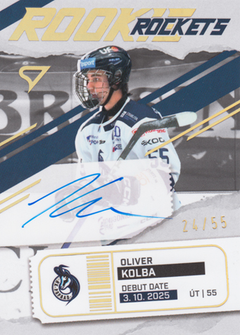 Kolba Oliver 25-26 Tipsport Liga Rookie Rockets Gold Auto #RRS-OK