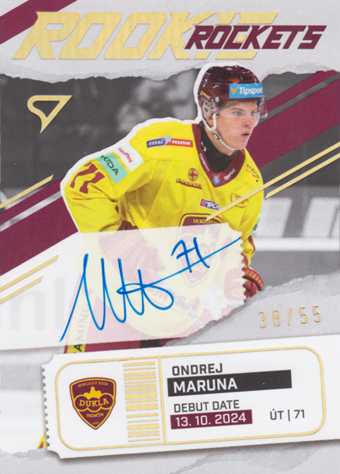 Maruna Ondrej 25-26 Tipsport Liga Rookie Rockets Gold Auto #RRS-OM