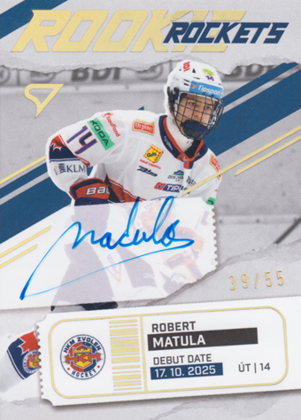 Matula Robert 25-26 Tipsport Liga Rookie Rockets Gold Auto #RRS-RM