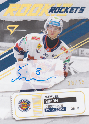 Šimon Samuel 25-26 Tipsport Liga Rookie Rockets Gold Auto #RRS-SS
