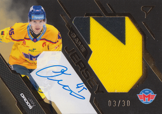 Ordoš Jan 25-26 Tipsport Extraliga Game Jersey Gold Auto #GJS-JO