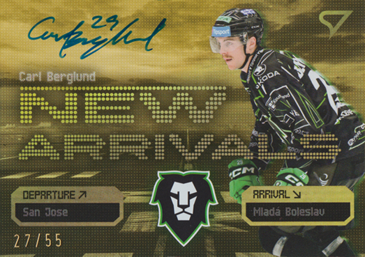 Berglund Carl 25-26 Tipsport Extraliga New Arrivals Gold Auto #NAS-CB