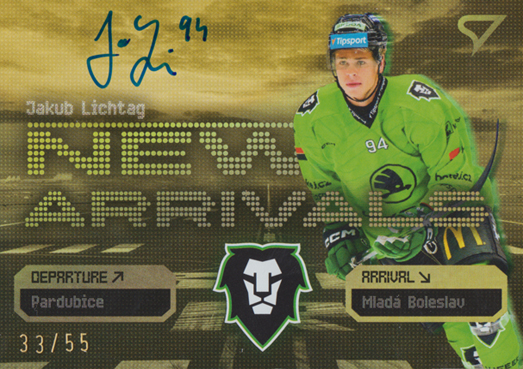 Lichtag Jakub 25-26 Tipsport Extraliga New Arrivals Gold Auto #NAS-LI