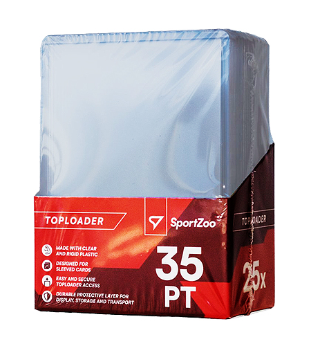 Balení 25 plastových toploaderů SportZoo 35pt