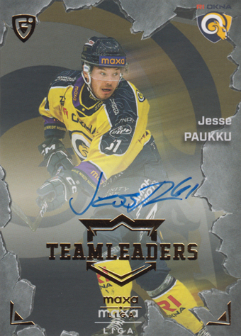 Paukku Jesse 25-26 GOAL Cards Maxa liga Team Leaders Auto #TL-07
