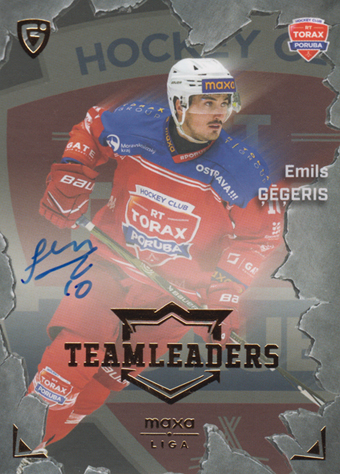 Ģēģeris Emīls 25-26 GOAL Cards Maxa liga Team Leaders Auto #TL-14