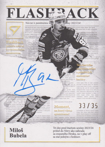 Bubela Miloš 25-26 Tipsport Liga Flashback Gold Auto #FBS-BU