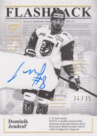 Jendroľ Dominik 25-26 Tipsport Liga Flashback Gold Auto #FBS-DJ