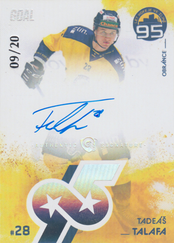 Talafa Tadeáš 2024 GOAL Cards 95 let Zlínského hokeje Signature #ZL11