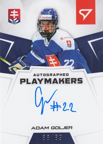 Goljer Adam 24-25 Slovenská hokejová liga Autographed Playmakers #AP-GO