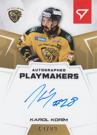 Korím Karol 24-25 Slovenská hokejová liga Autographed Playmakers #AP-KK