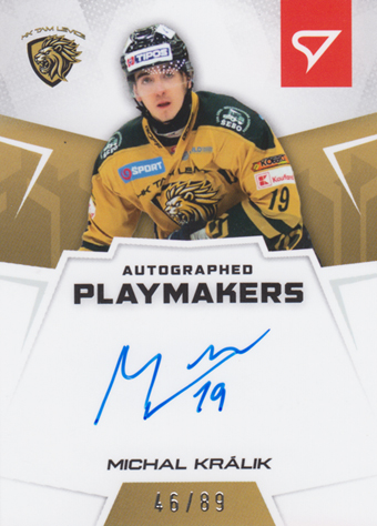 Králik Michal 24-25 Slovenská hokejová liga Autographed Playmakers #AP-MK