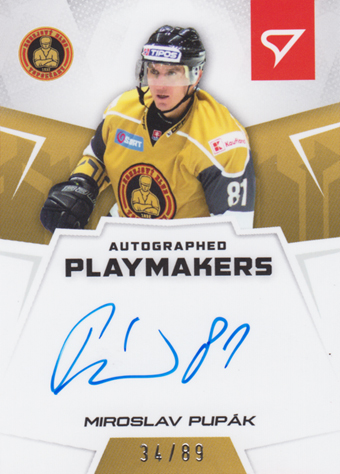 Pupák Miroslav 24-25 Slovenská hokejová liga Autographed Playmakers #AP-MP