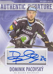 Pacovský Dominik 15-16 OFS Classic Authentic Signature #35