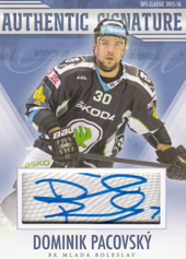 Pacovský Dominik 15-16 OFS Classic Authentic Signature #35